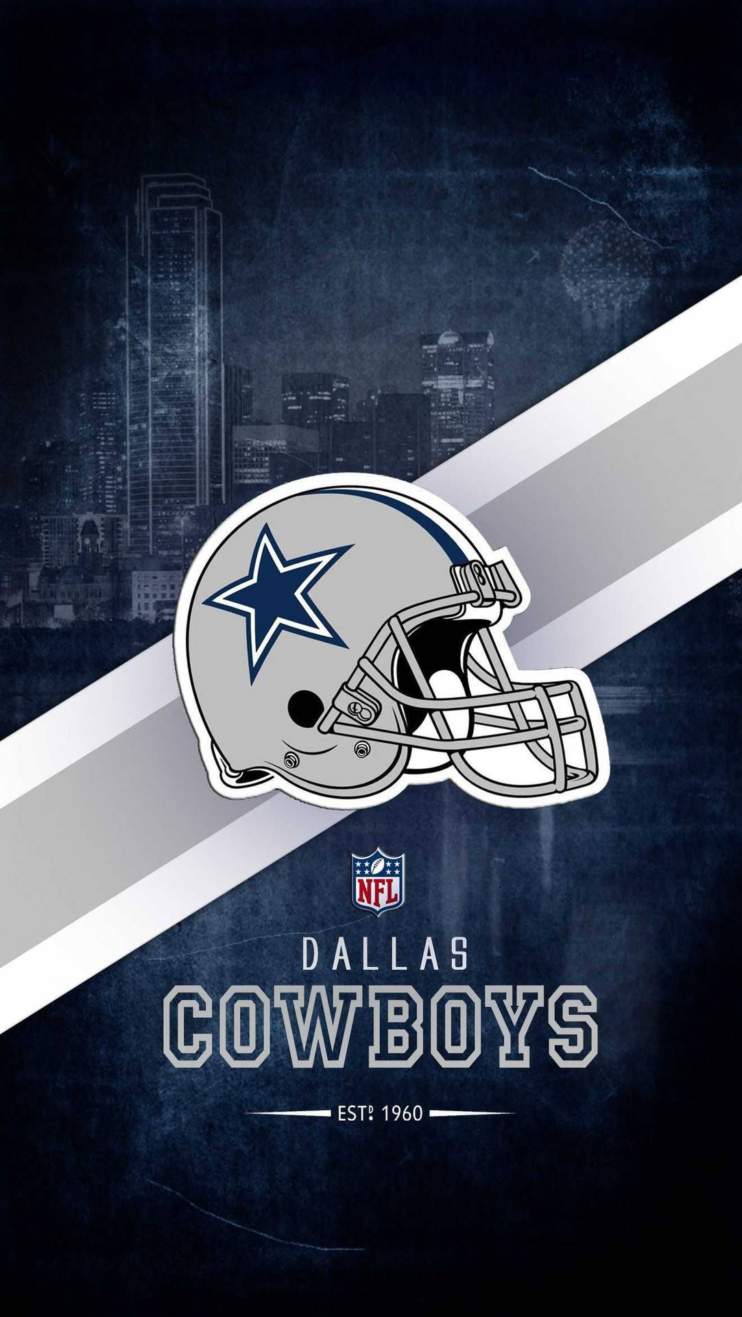 Dallas Cowboys Logo With Diagonal Strip Background