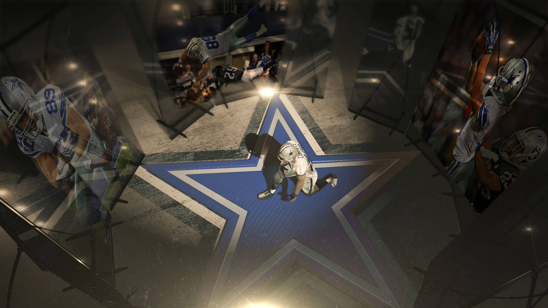 Dallas Cowboys Player Kneeling On Star Background