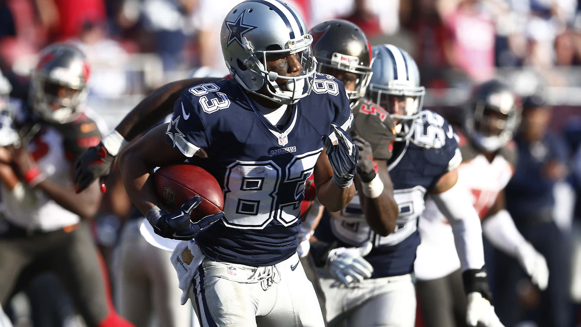 Dallas Cowboys Players Ready To Take The Field Background
