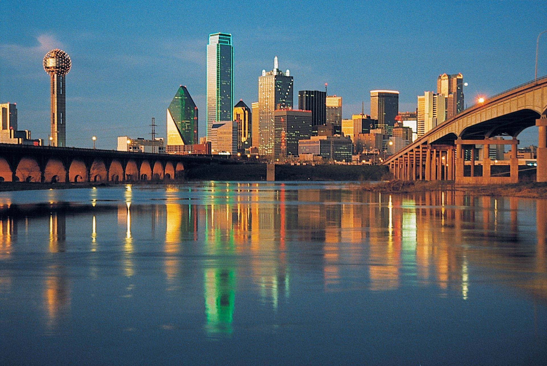 Dallas Skyline Trinity River Background