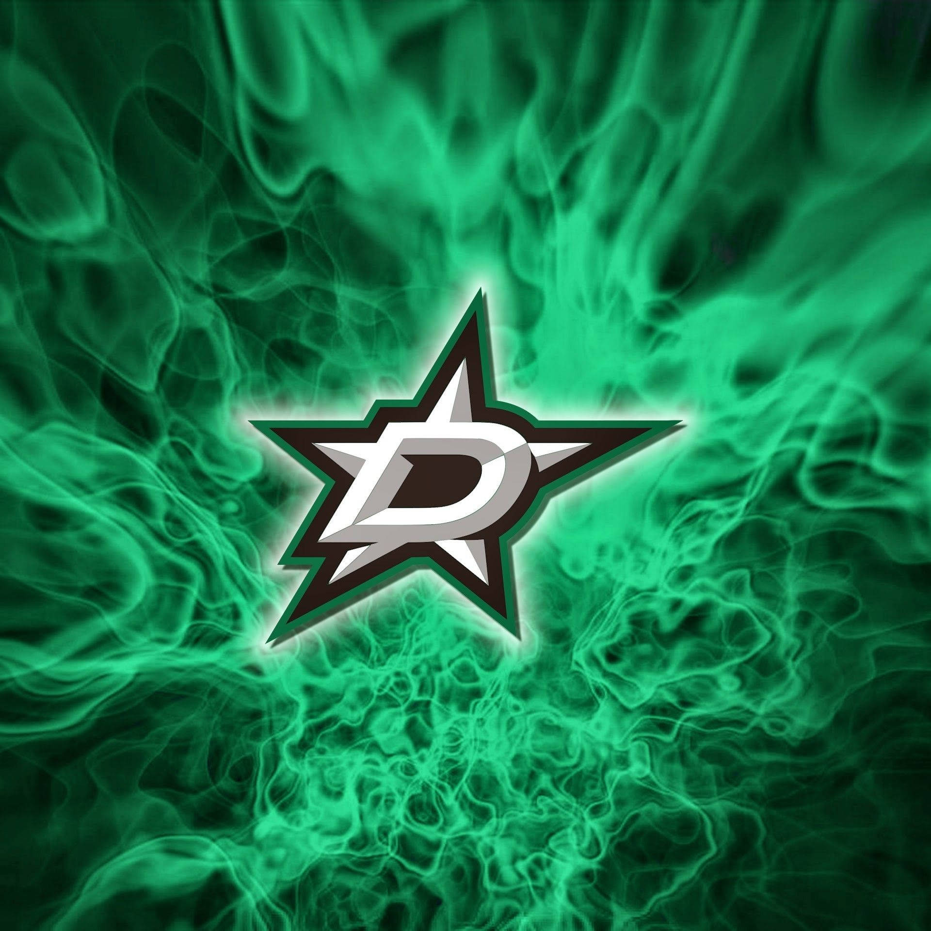 Dallas Stars Green Flame Logo Background