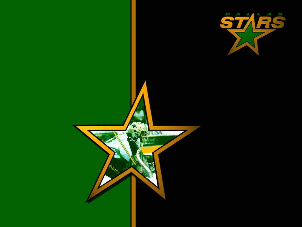 Dallas Stars Hockey Player On Star Background
