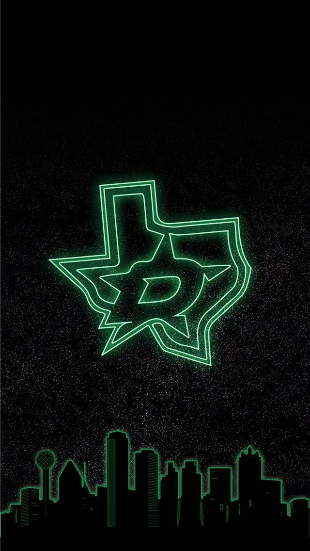 Dallas Stars Neon Light Logo Background
