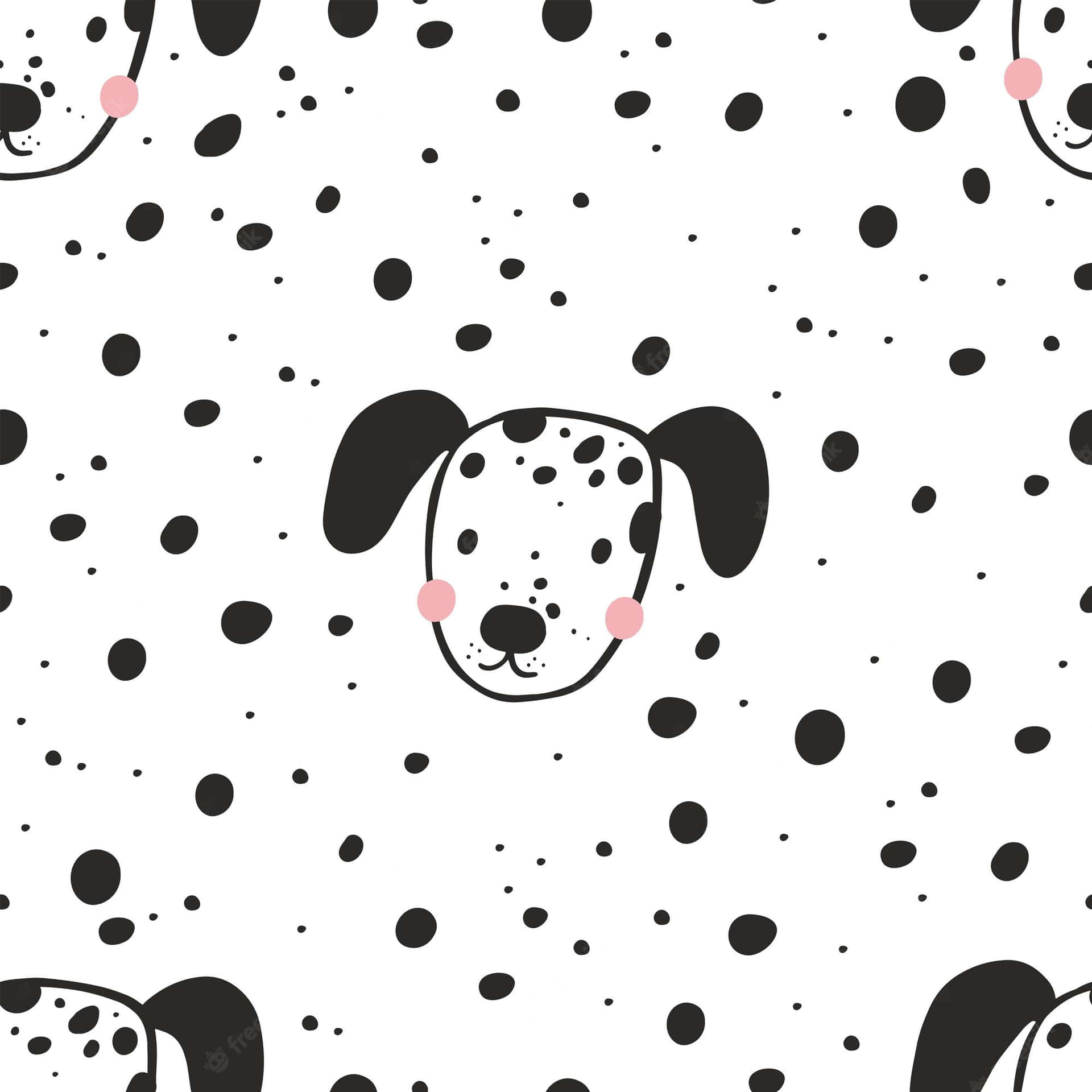 Dalmatian Dog Seamless Pattern Background