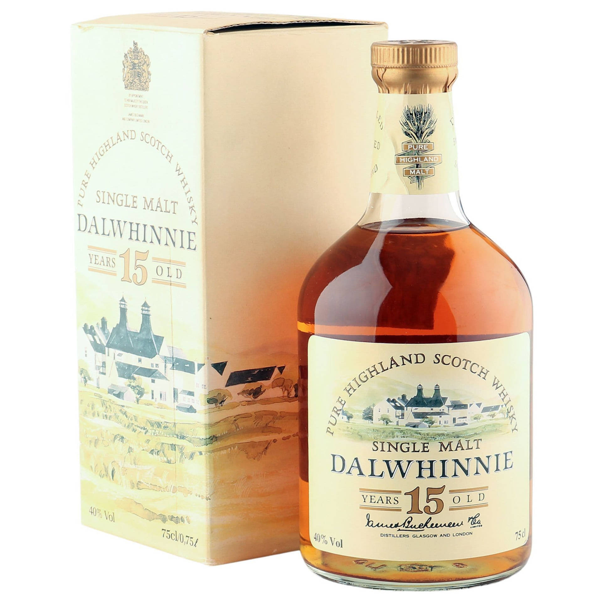 Dalwhinnie 15 Whisky 1980s Bottle Background