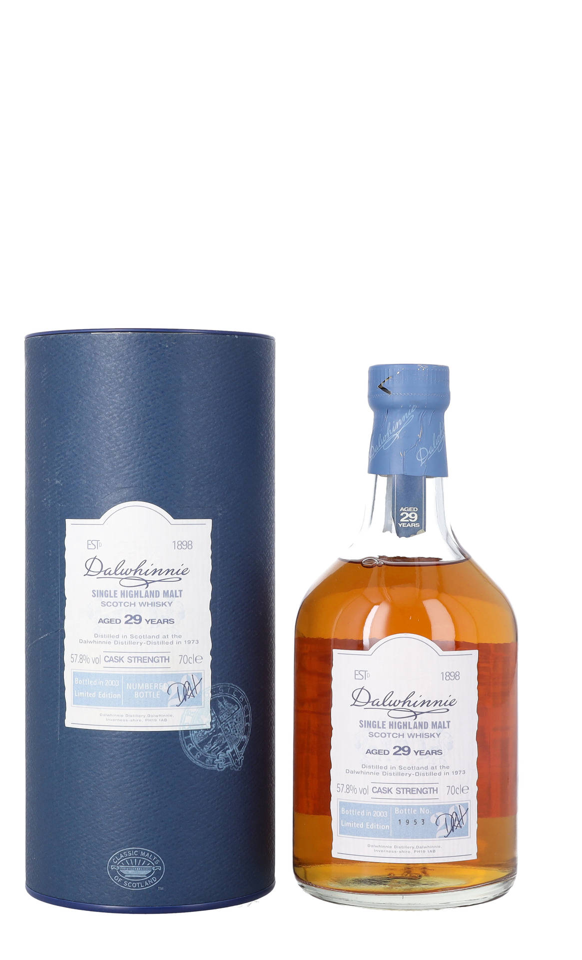 Dalwhinnie Whisky 2003 Bottle Background