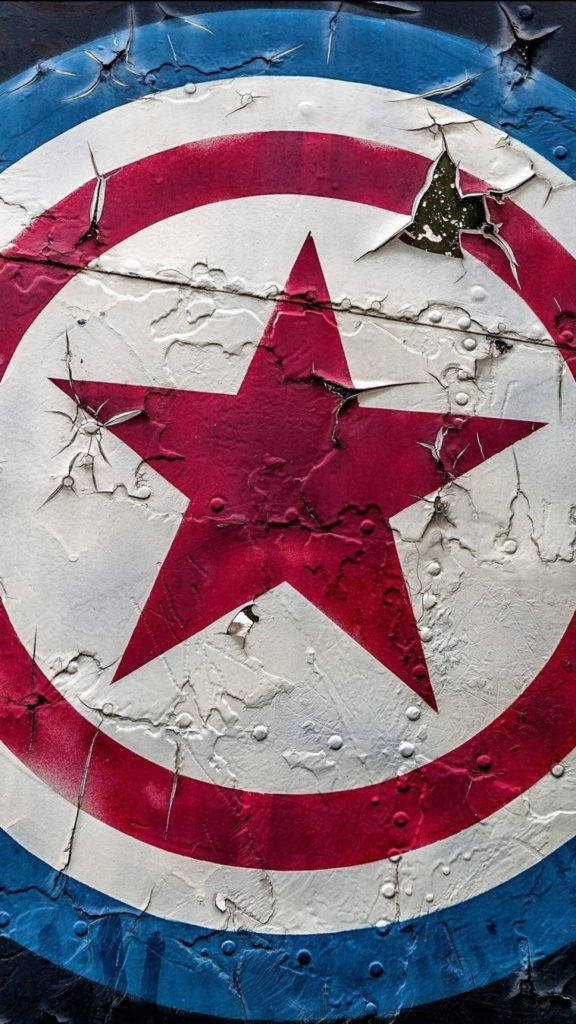 Damaged Captain America Iphone Star Background