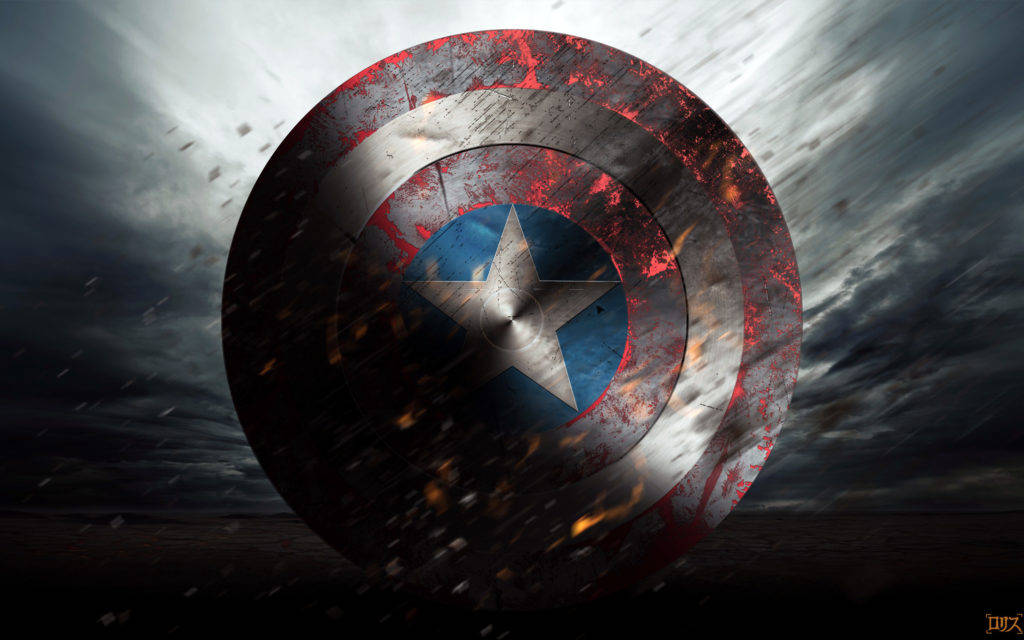 Damaged Captain America Shield Background