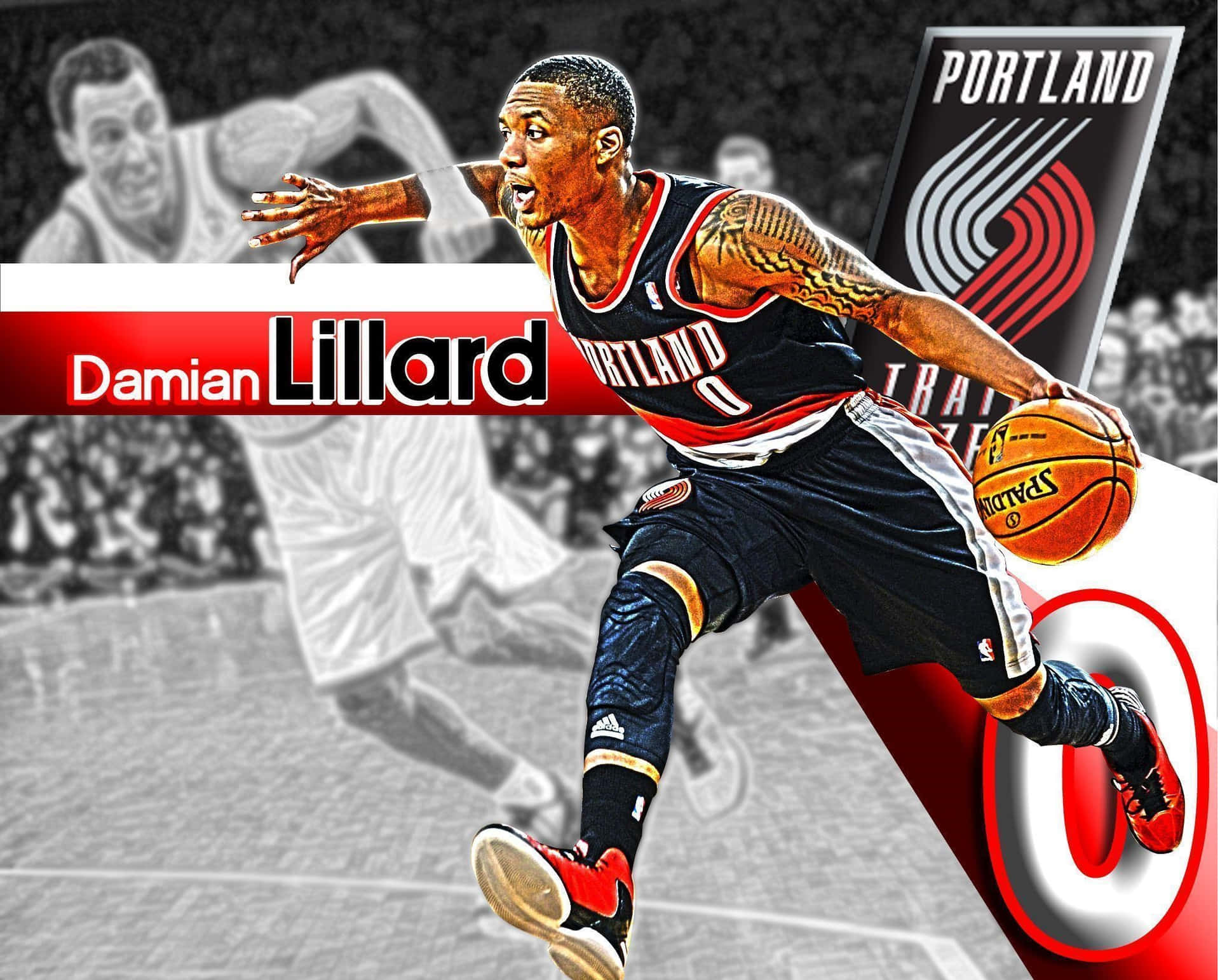 Damian Lillard Portland Trail Blazers Artwork Background