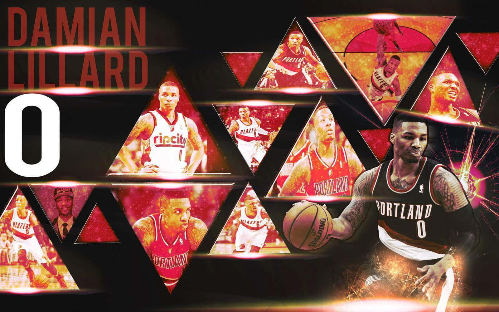 Damian Lillard Portland Trail Blazers Collage Background