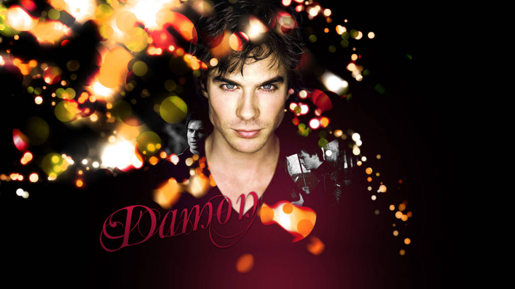 Damon Salvatore Glittery Lights Background