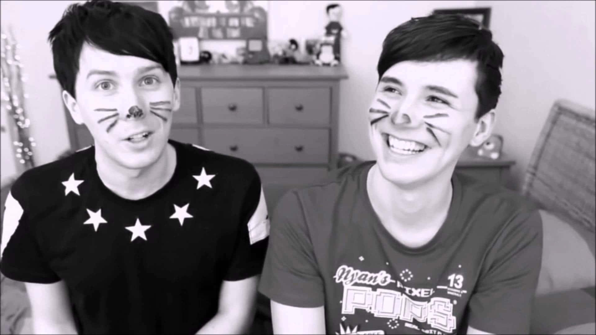 Dan And Phil With Whiskers