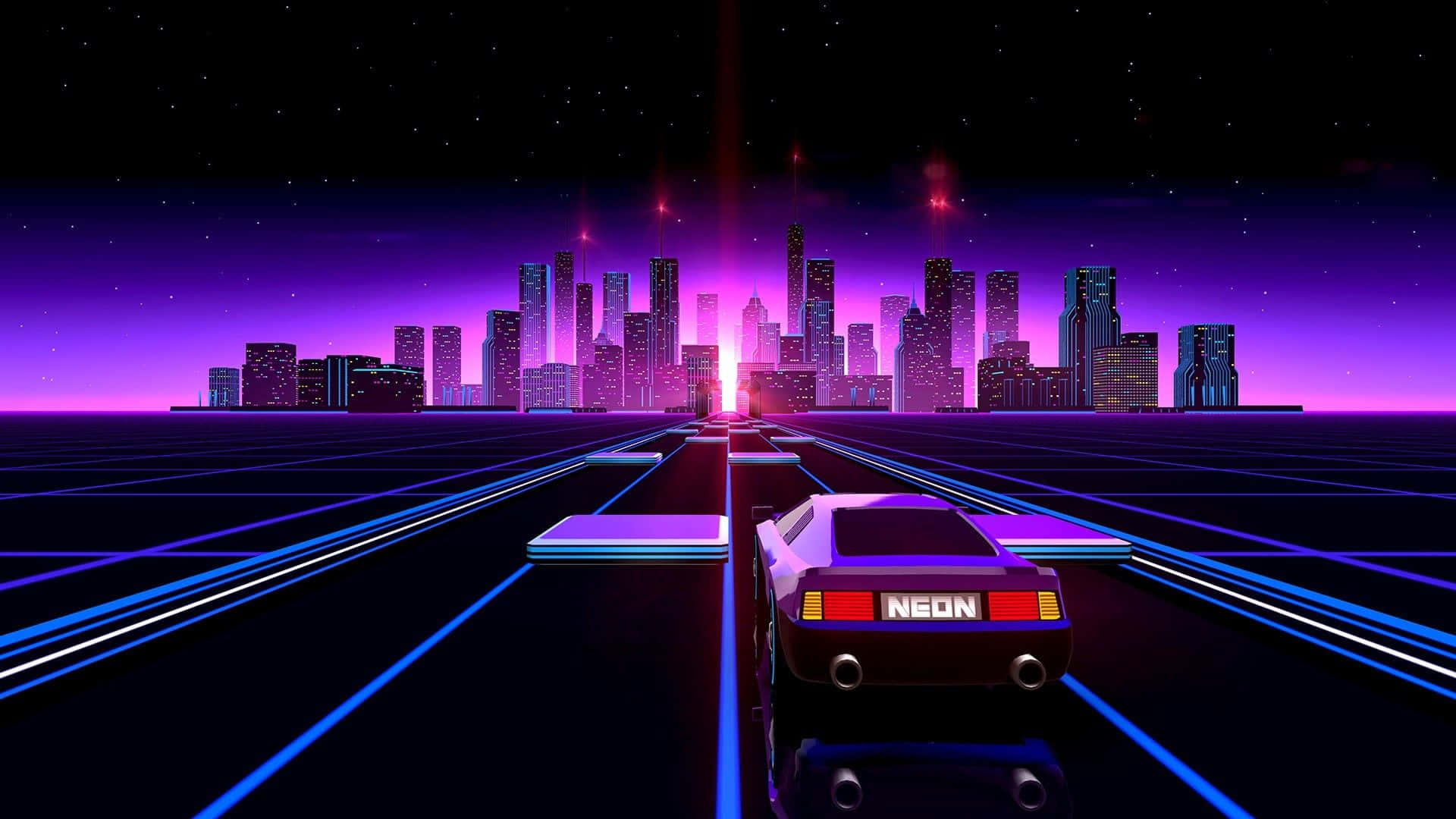 Dance Your Night Away Under The Bright Lights Of 80s Neon Background