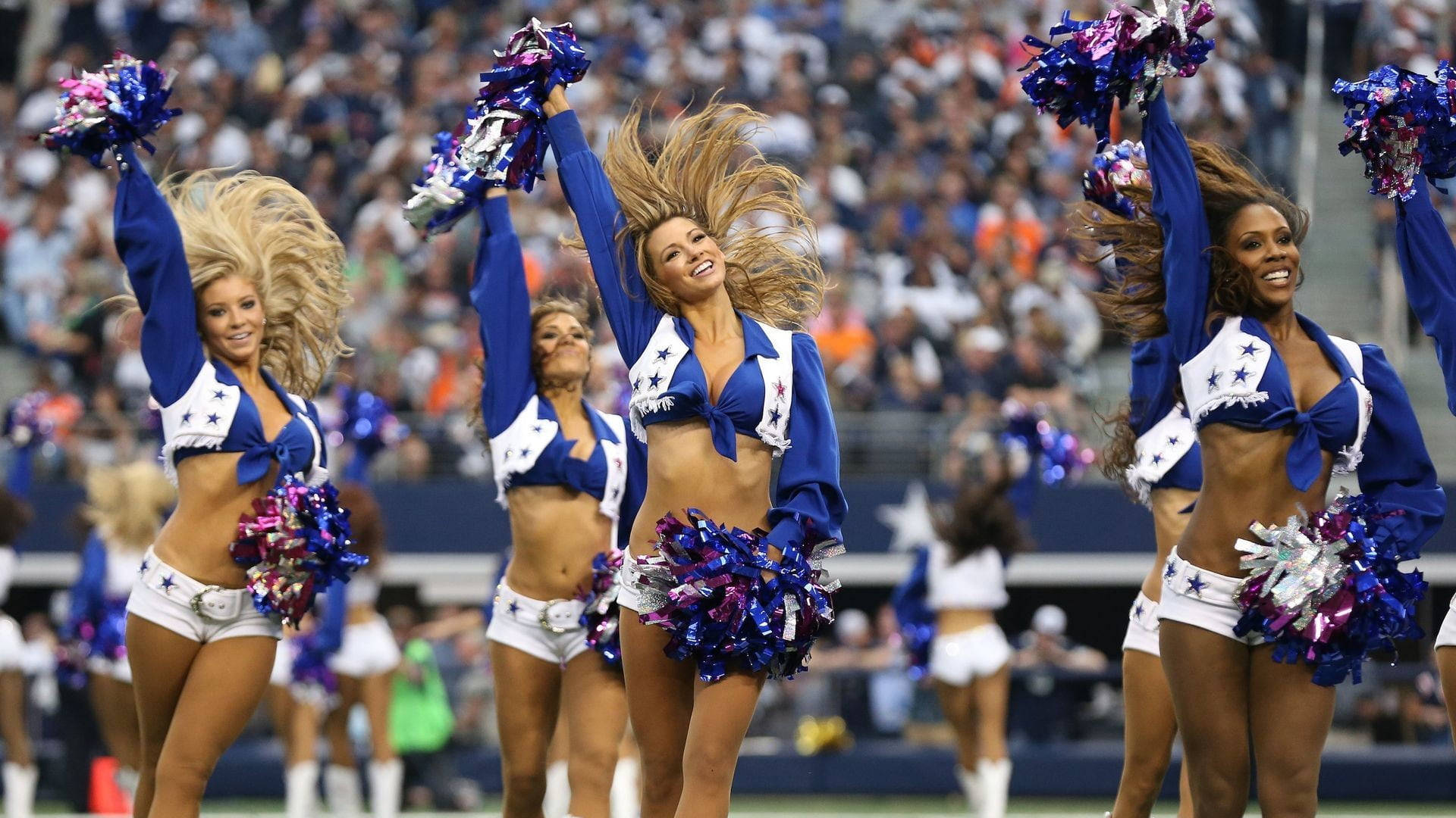 Dancing Cheerleaders Awesome Dallas Cowboys Background