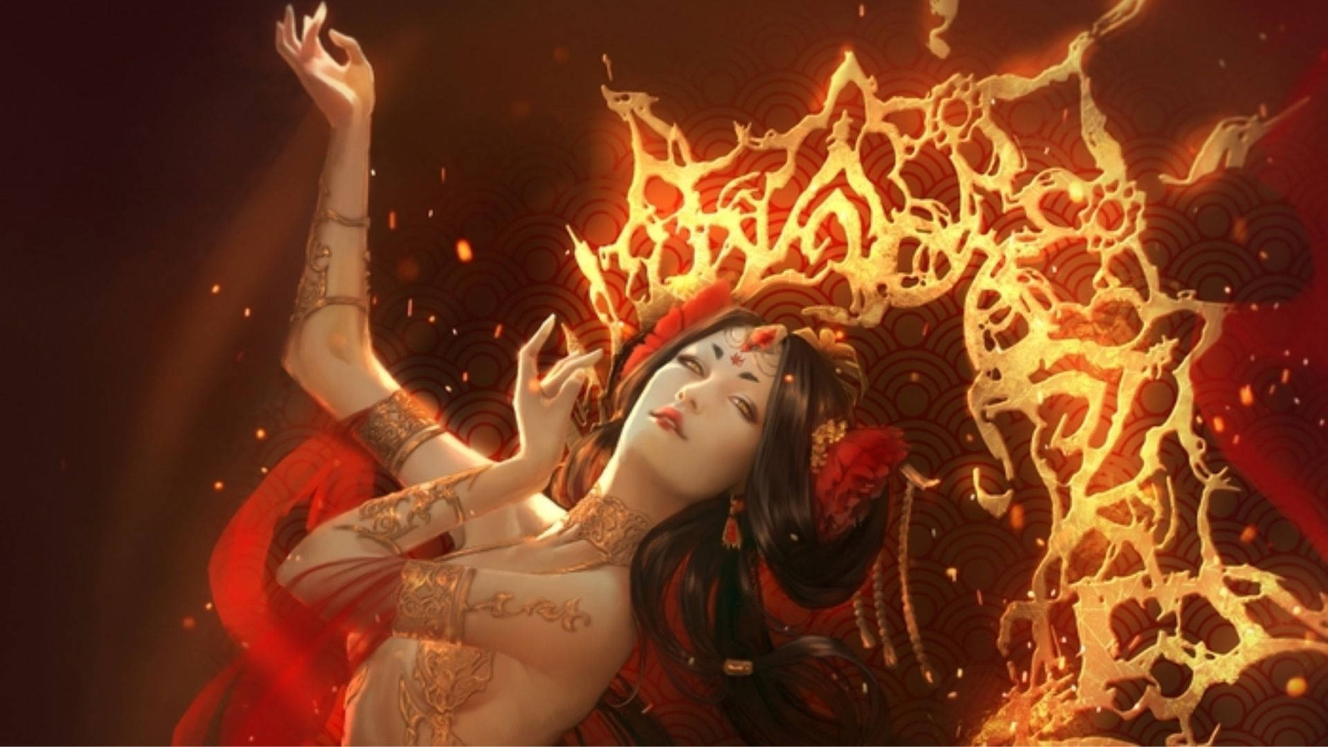 Dancing Fire Girl Background