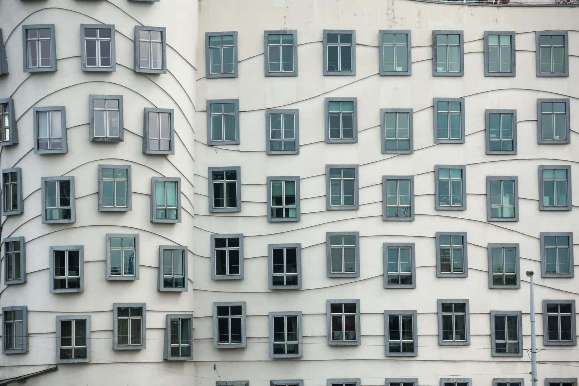Dancing House Windows Up-close Background