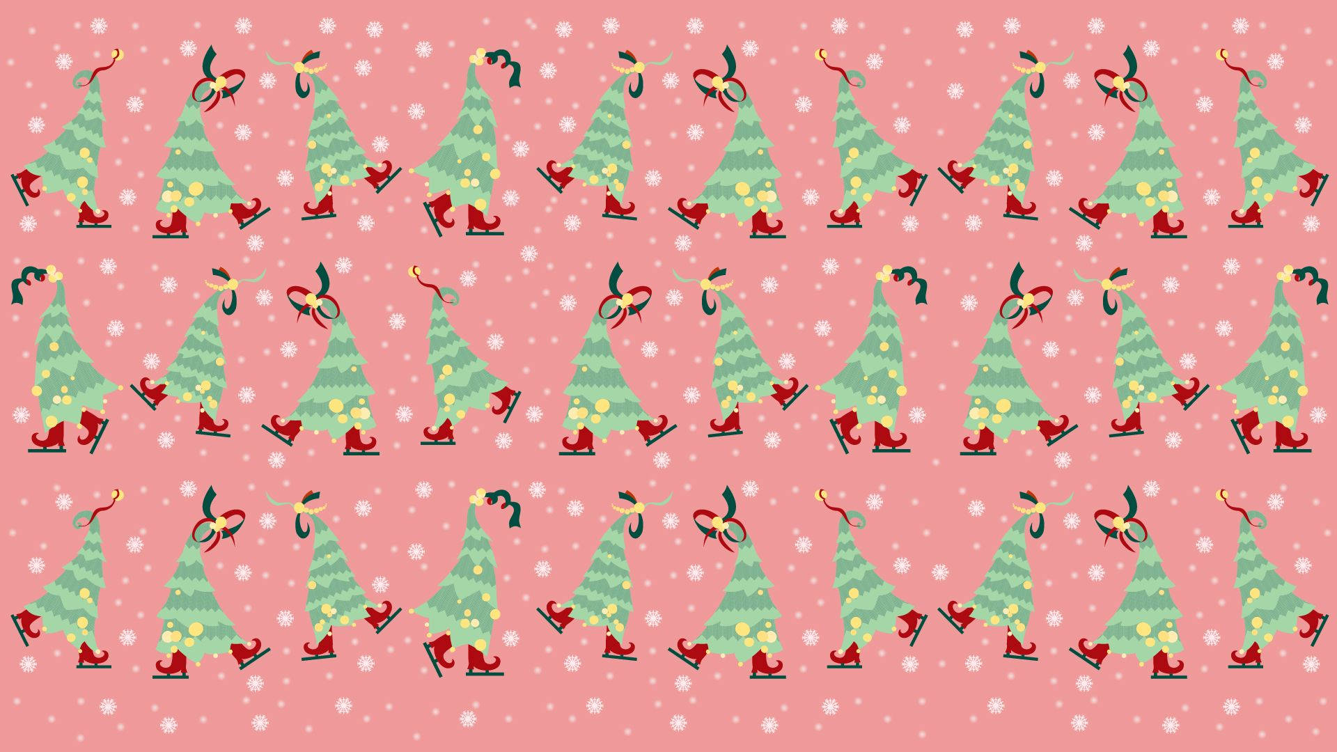 Dancing Kawaii Christmas Tree Background