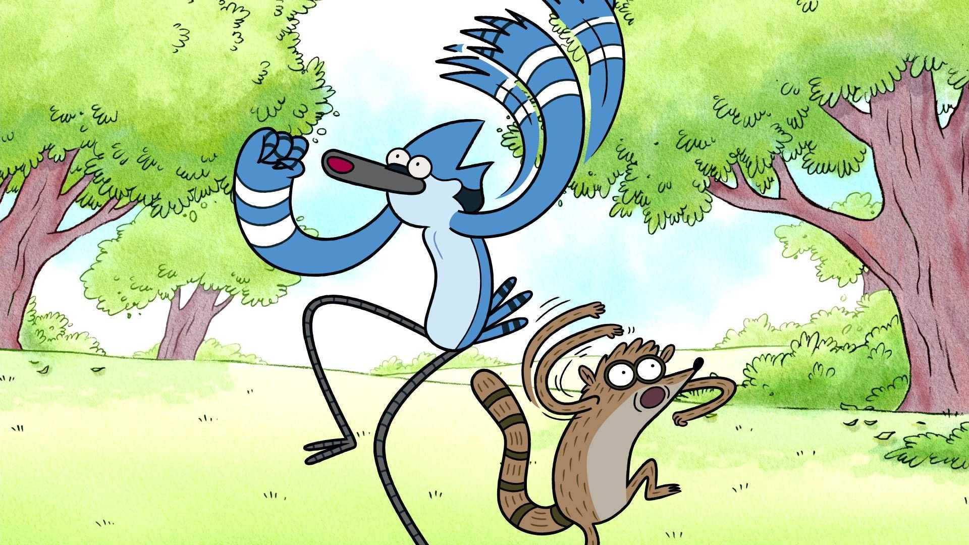 Dancing Mordecai And Rigby Background