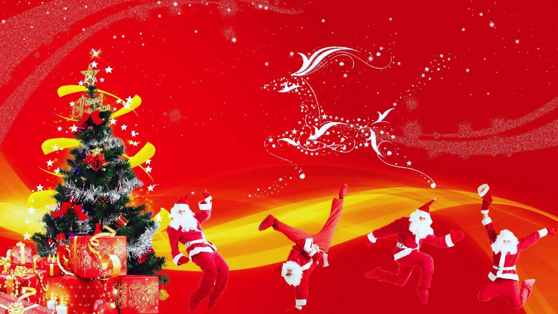 Dancing Santa Claus Funny Christmas Background