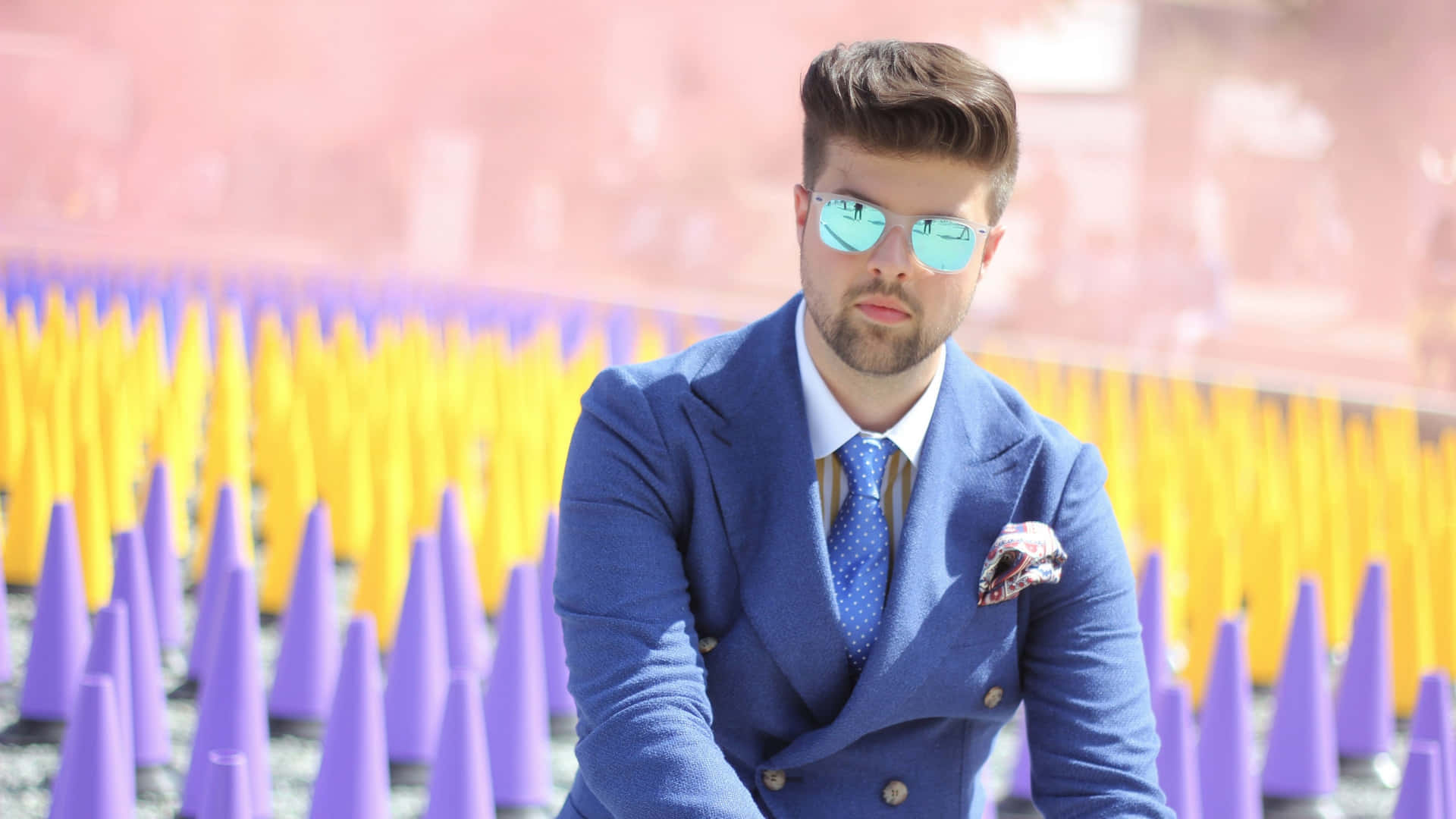 Dandy Man In Blue Suit