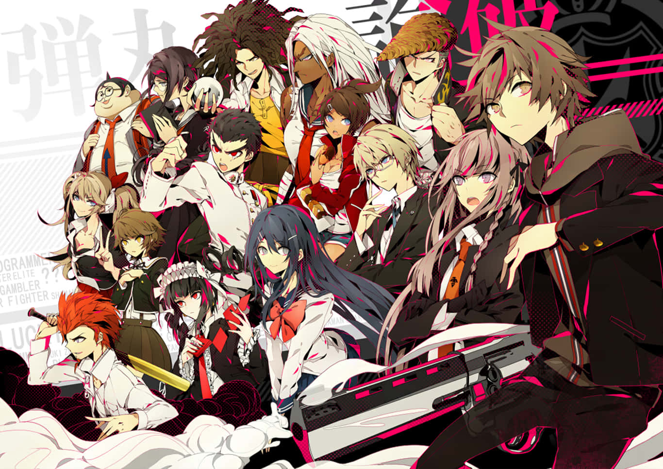 Danganronpa Characters Group Artwork Background
