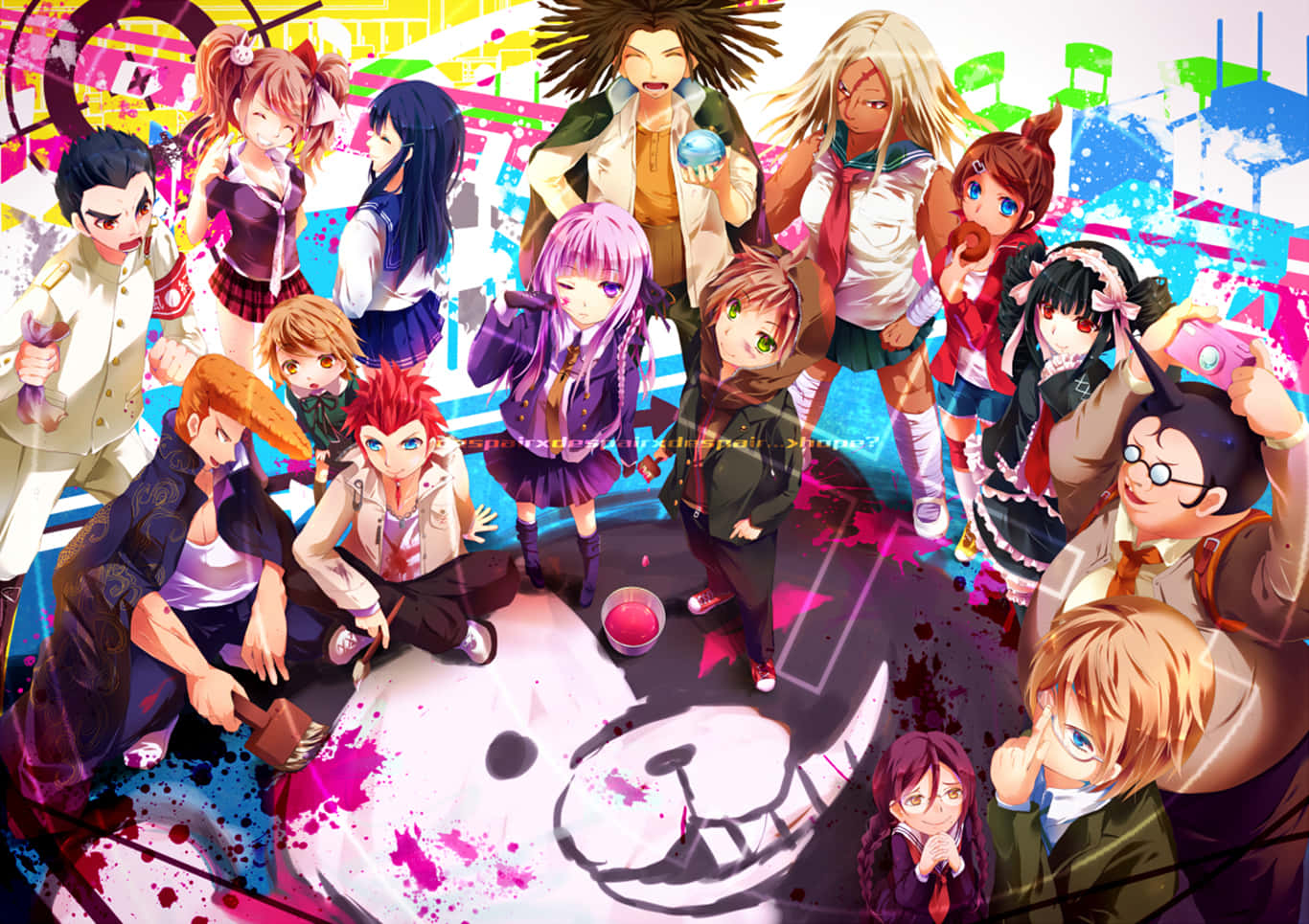 Danganronpa Characters Group Artwork Background
