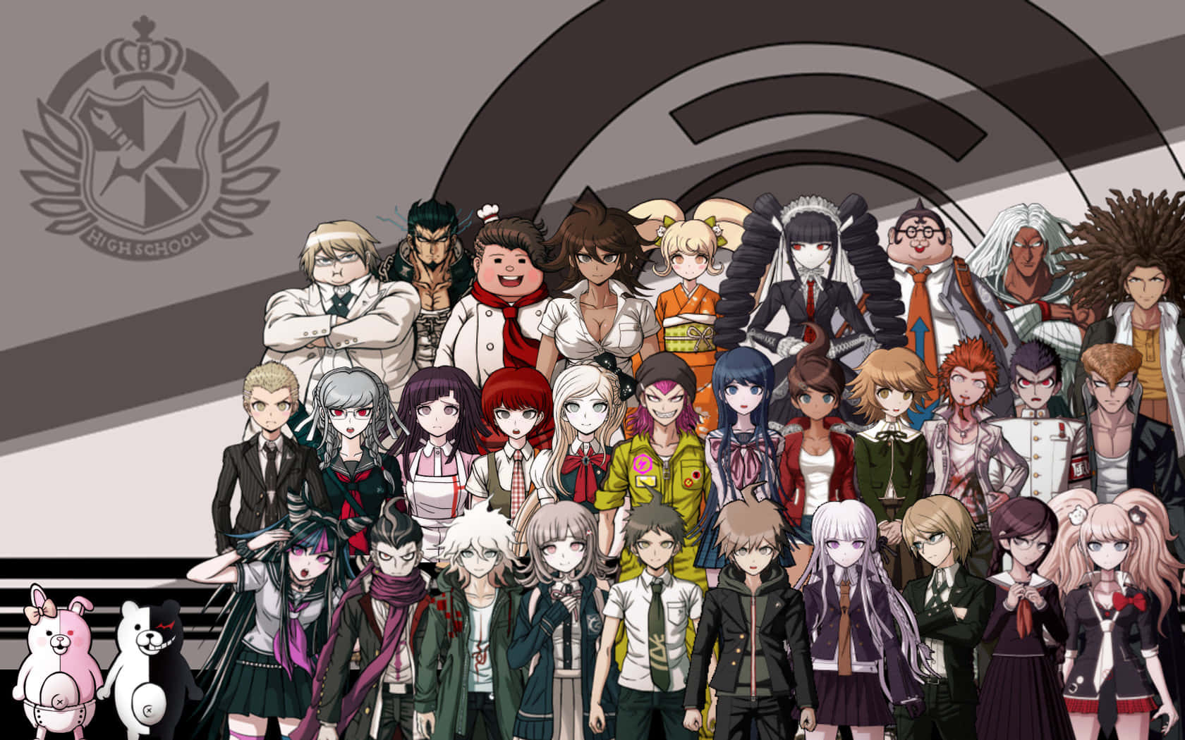 Danganronpa Characters Group Shot Background