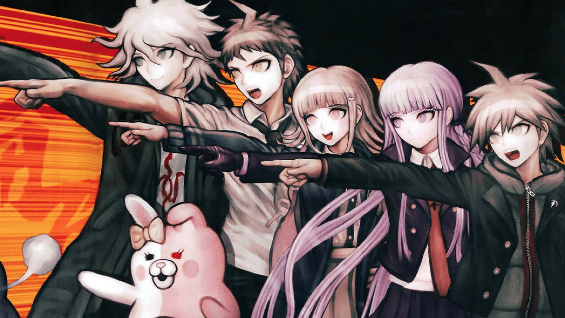 Danganronpa Characters Pointing Background