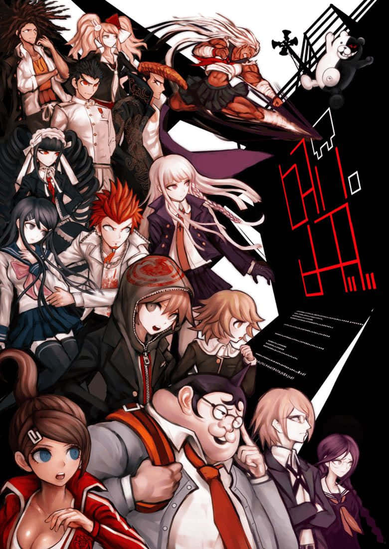 Danganronpa Charactersand Monokuma Background