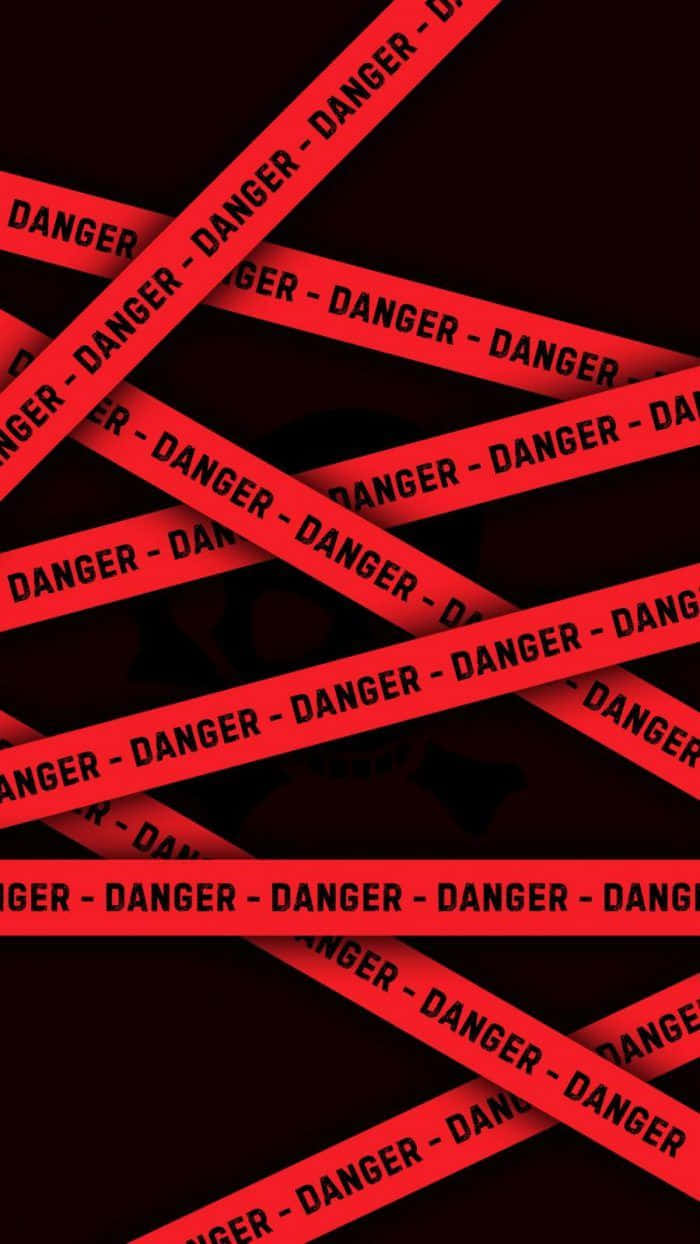 Danger Tape On Black Background Background