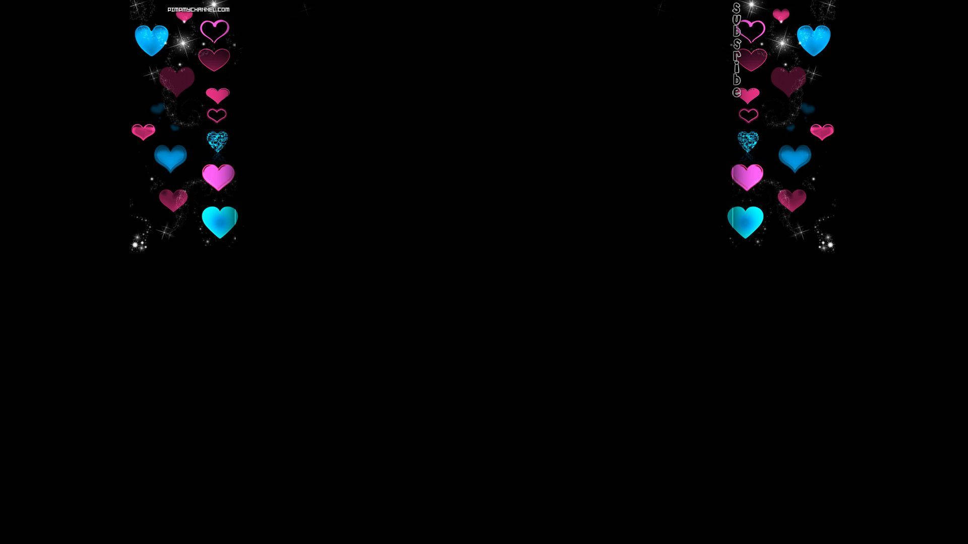 Dangling Hearts For Dark Girly Background Background
