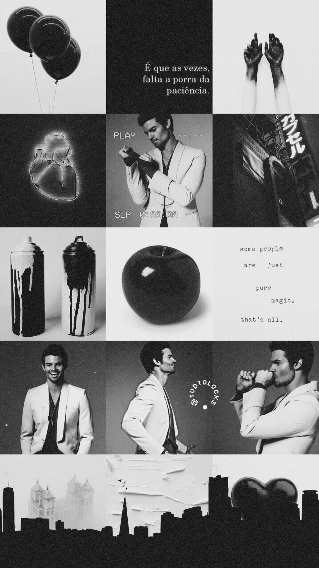 Daniel Gillies Black Collage Background