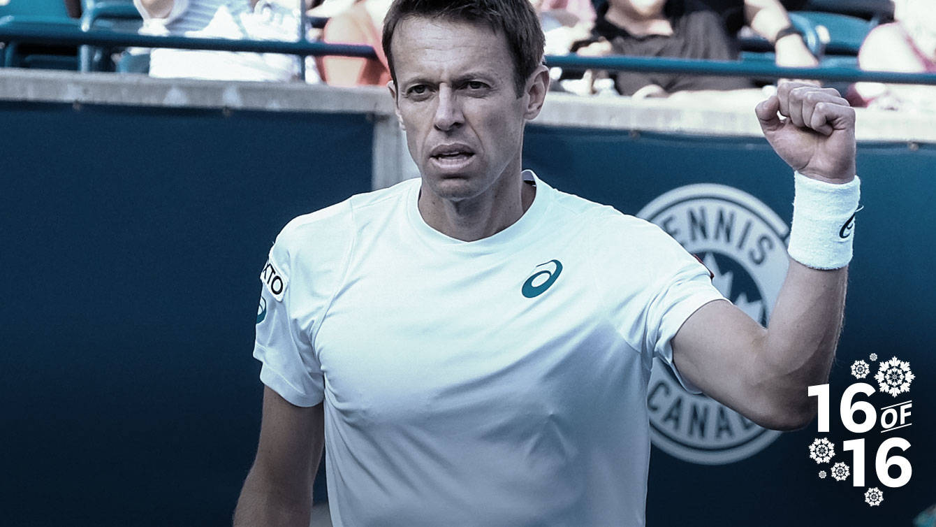 Daniel Nestor With Clenched Fist Background