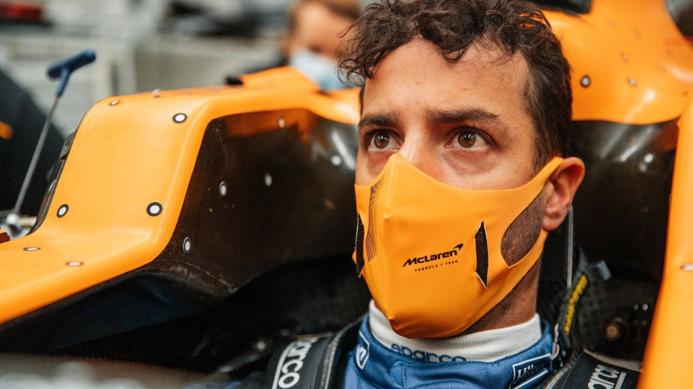 Daniel Ricciardo Behind The Wheel Of His F1 Car Background