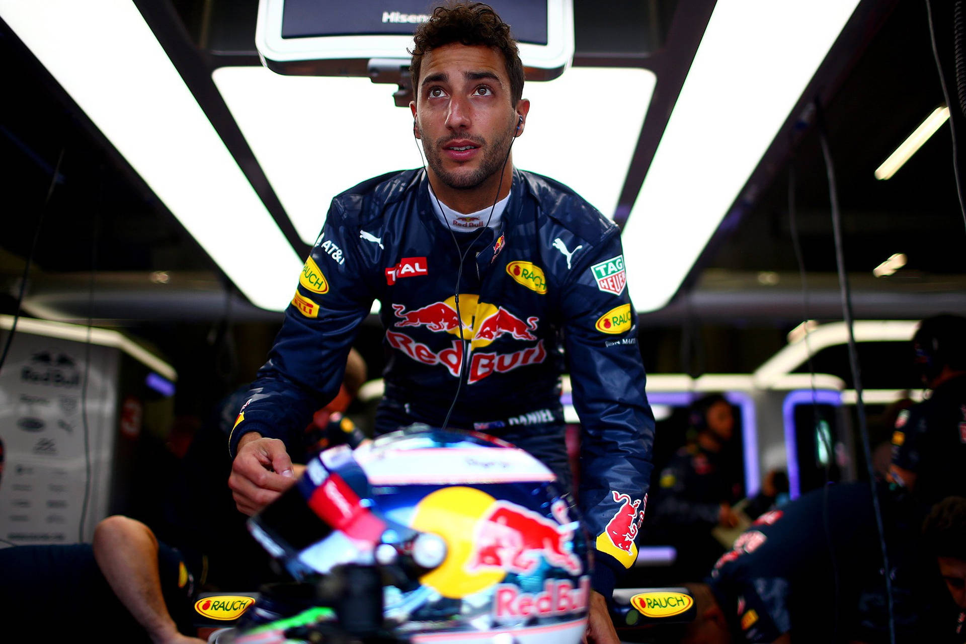 Daniel Ricciardo With Earphones Background