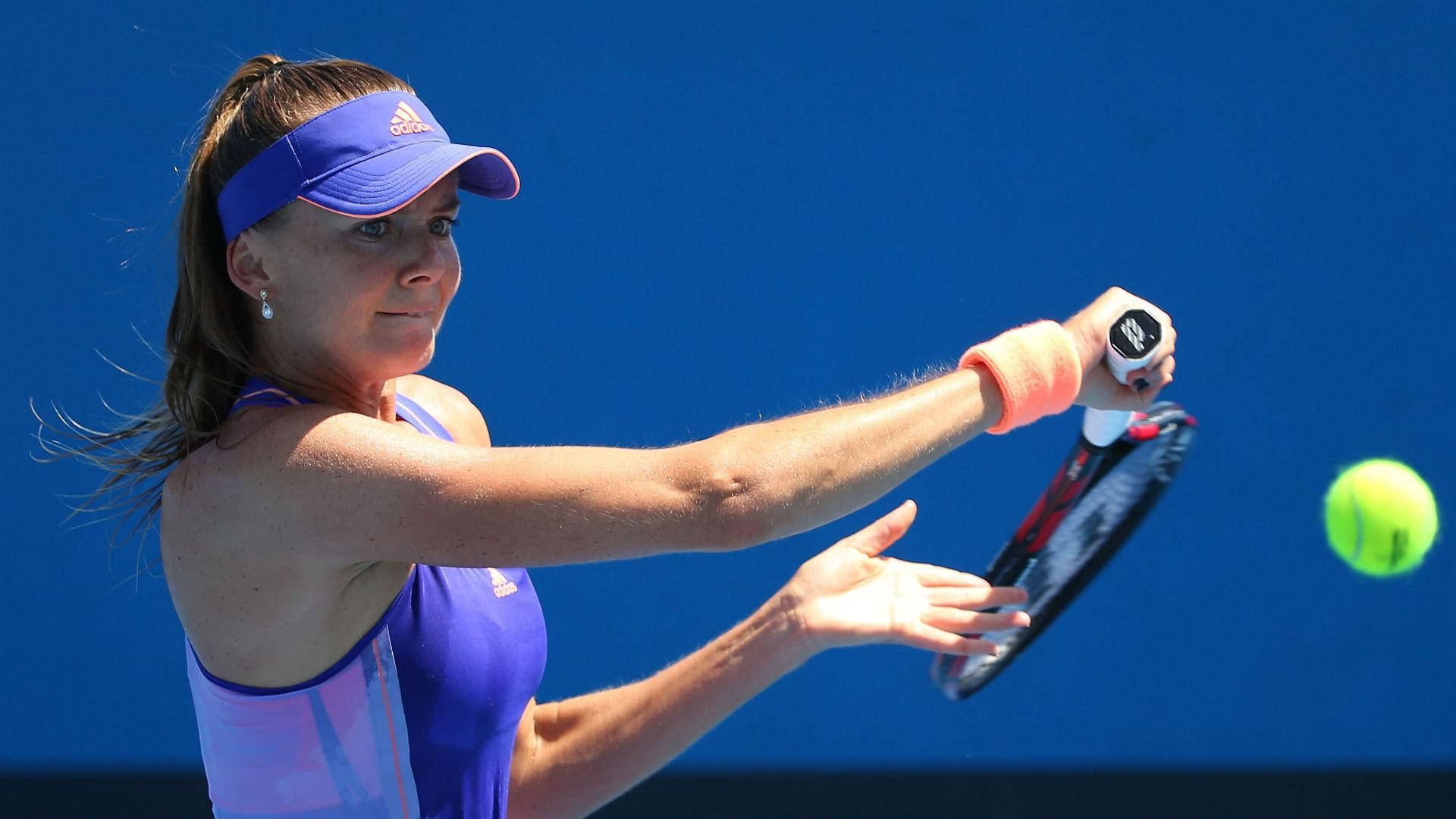 Daniela Hantuchova Eyeing Yellow Tennis Ball