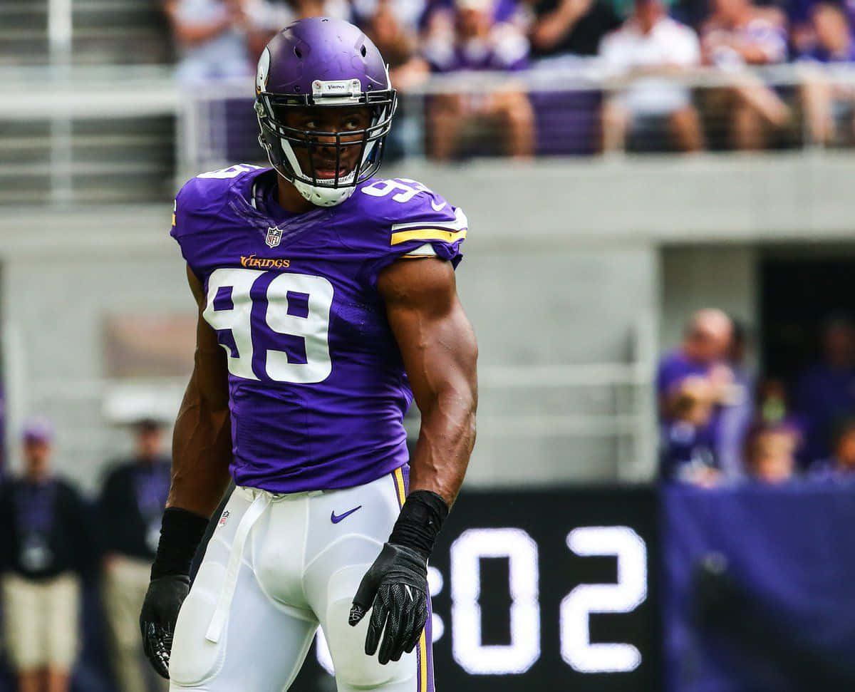 Danielle Hunter Football Player Fierce Look Background