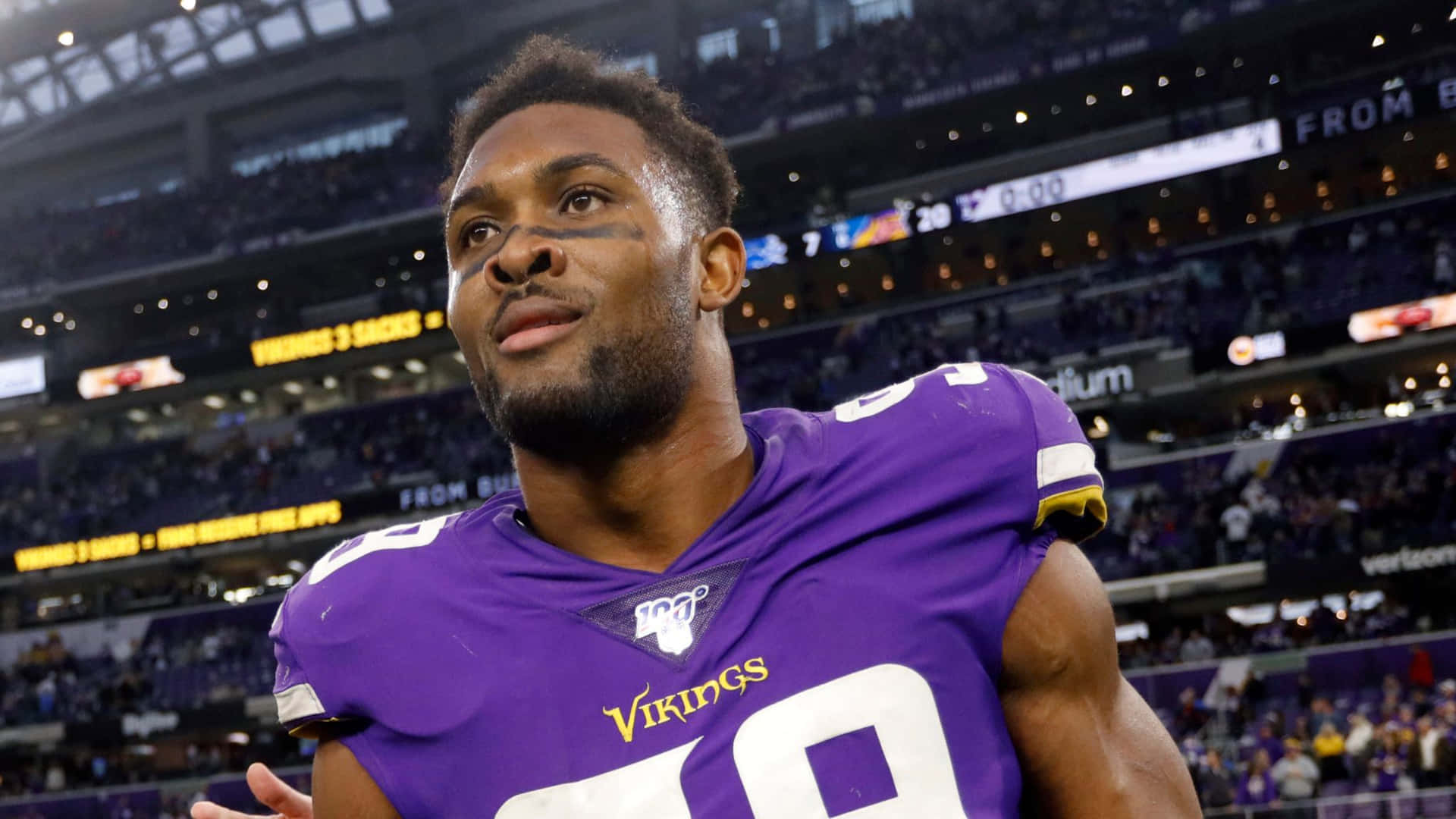 Danielle Hunter Minnesota Vikings Vs. Detroit Lions Background