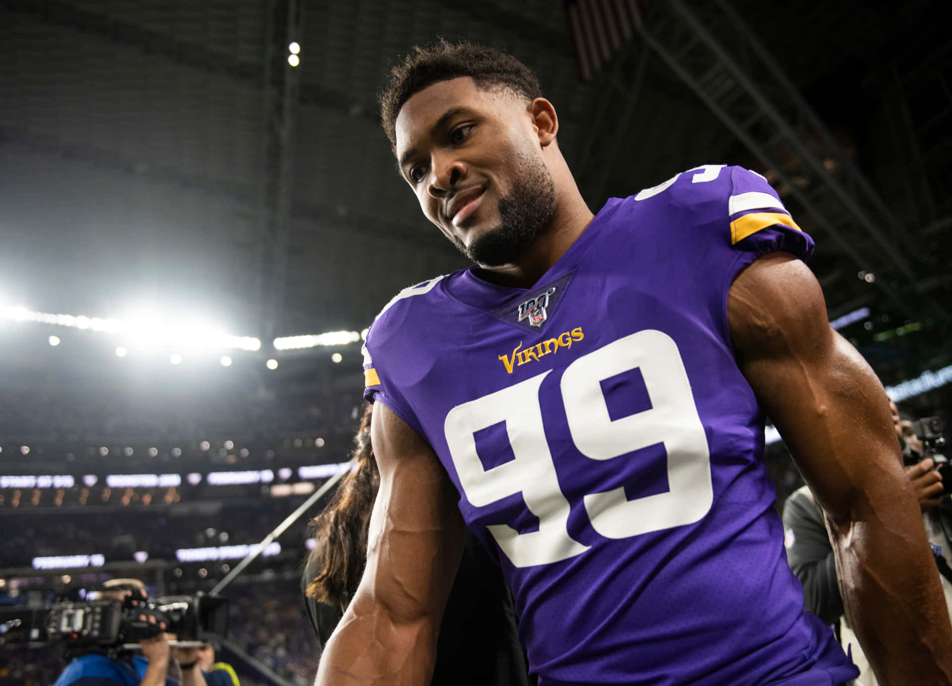 Danielle Hunter Minnesota Vikings Vs. Green Bay Packers Background