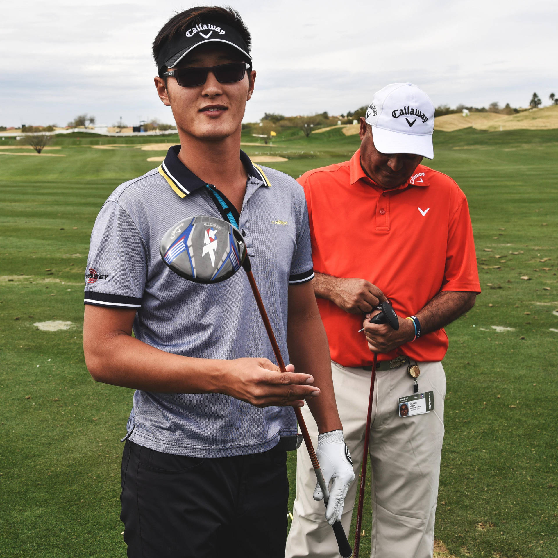 Danny Lee With His Caddie Background