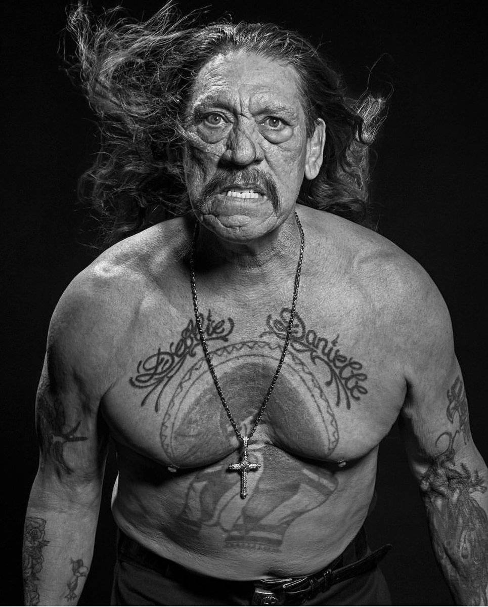 Danny Trejo Aesthetic Body Tattoo Background