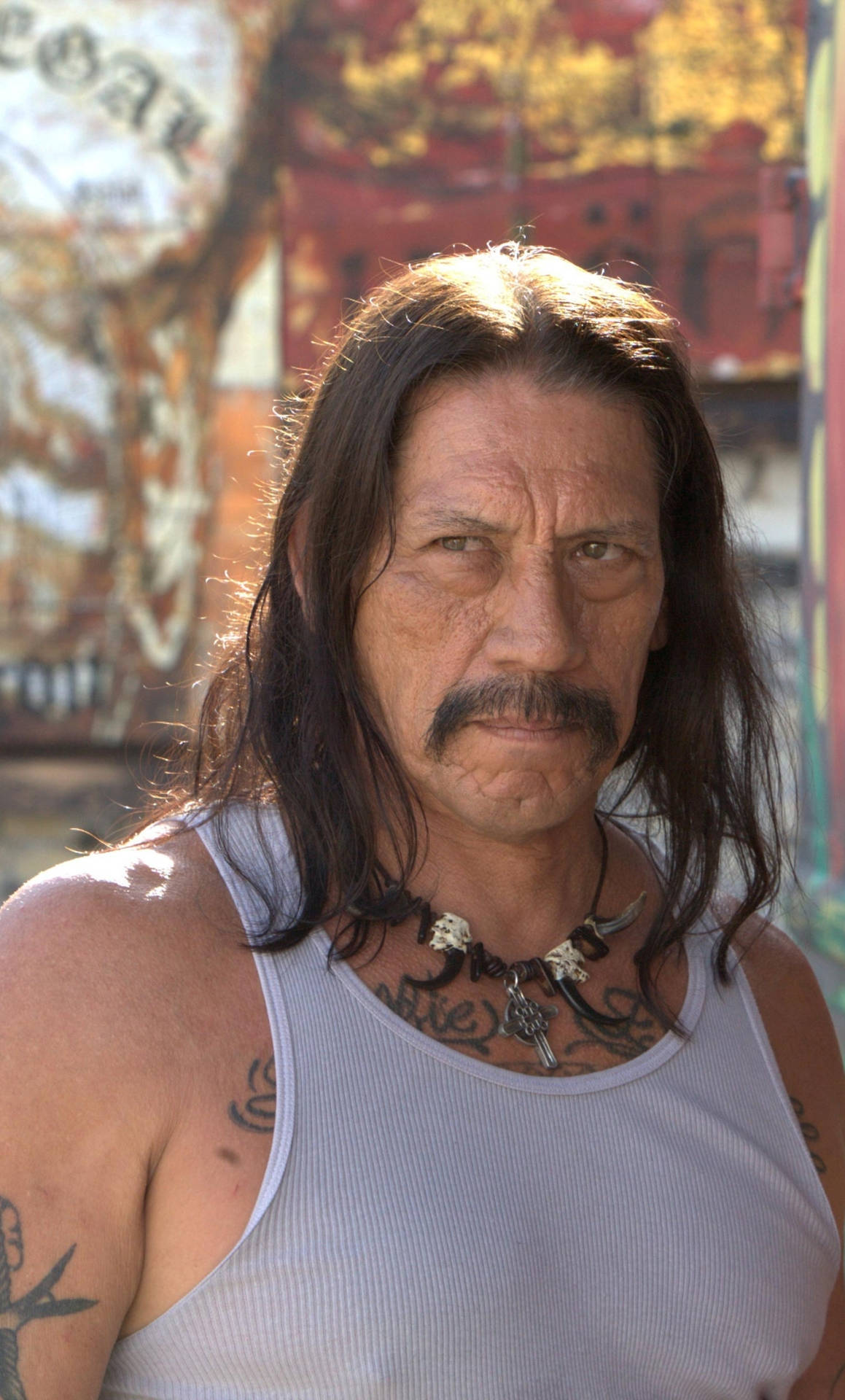 Danny Trejo In White Tank Top