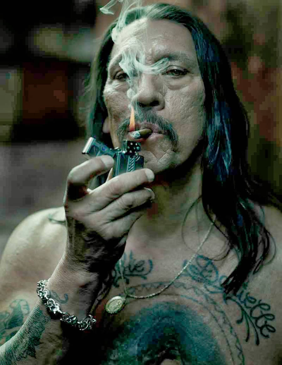 Danny Trejo Smoking Cigarette Background