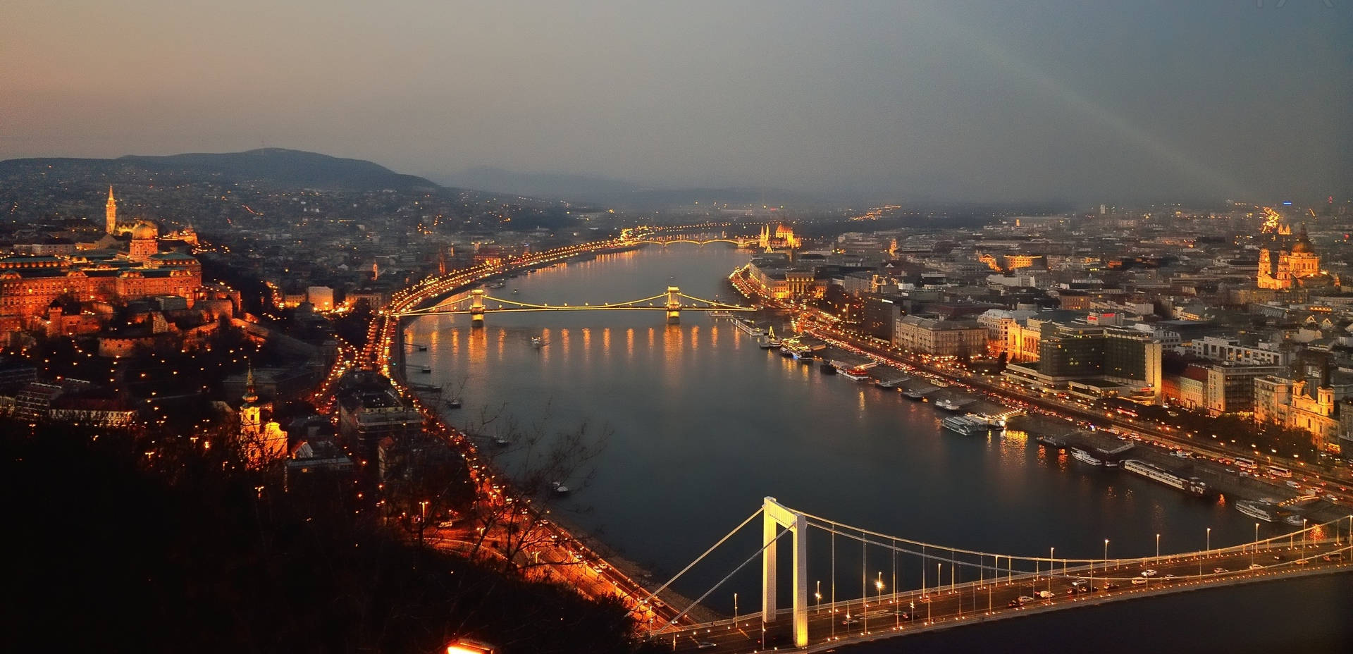 Danube River In Hungary Background