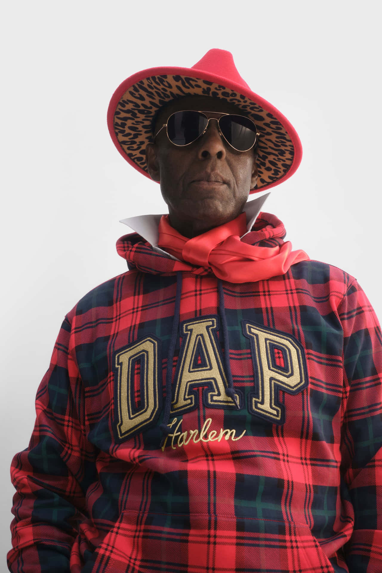 Dapper Dan In Plaid Red Hoodie Background