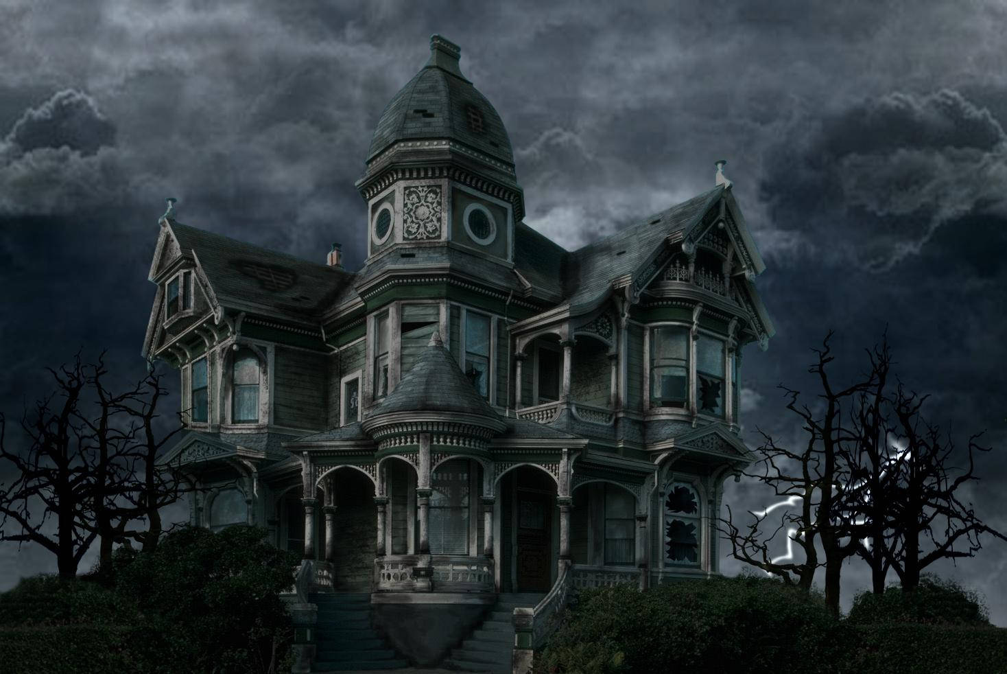 Dare To Visit The Haunted House This Halloween Background