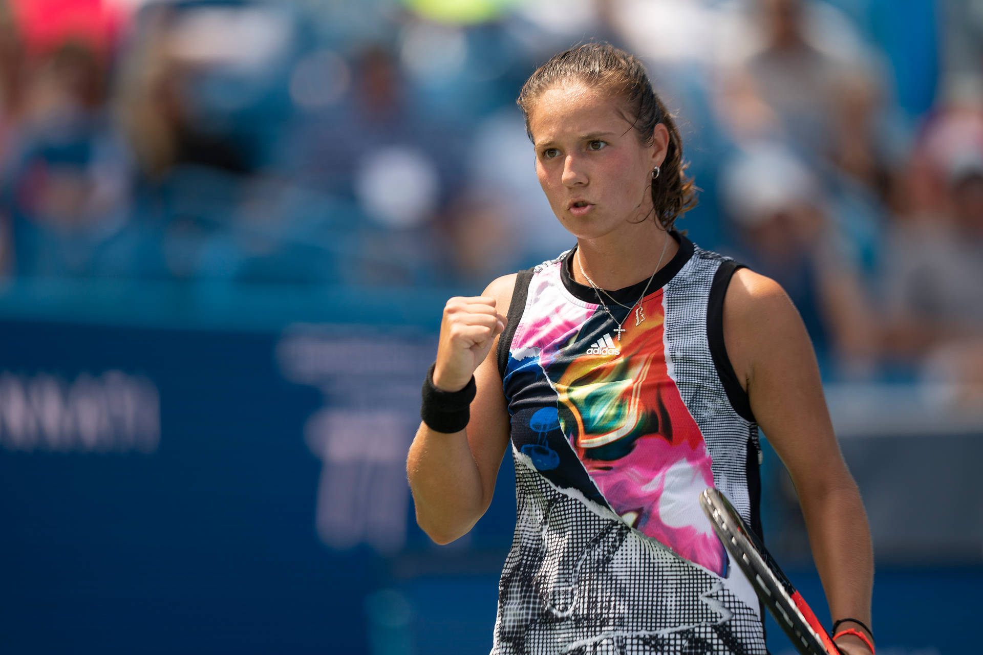 Daria Kasatkina Determined Fist Pump Background