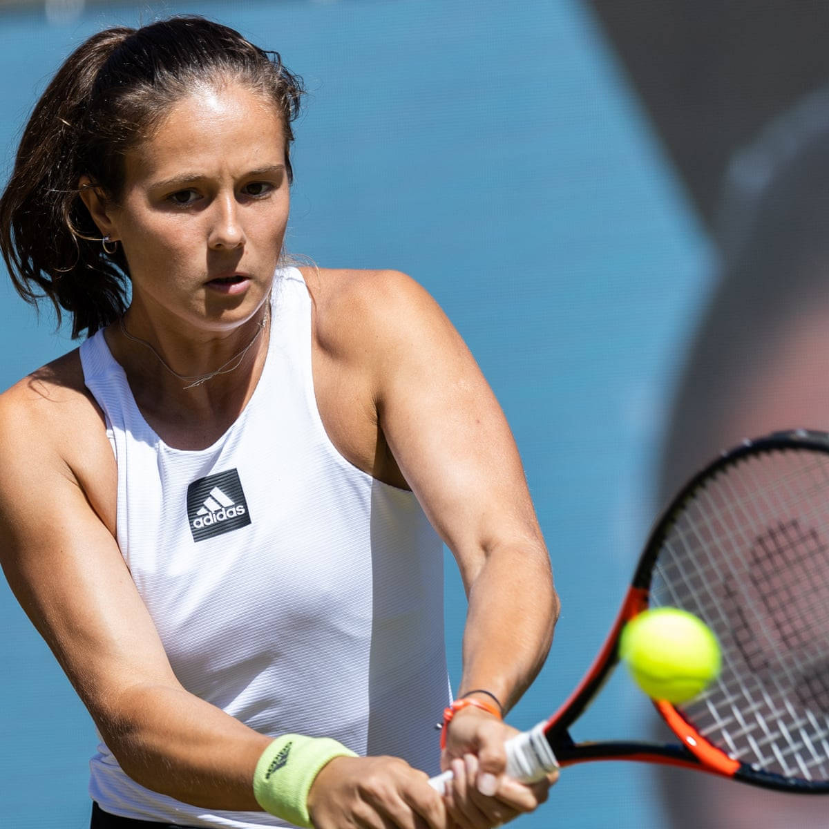 Daria Kasatkina In Action On The Tennis Court Background