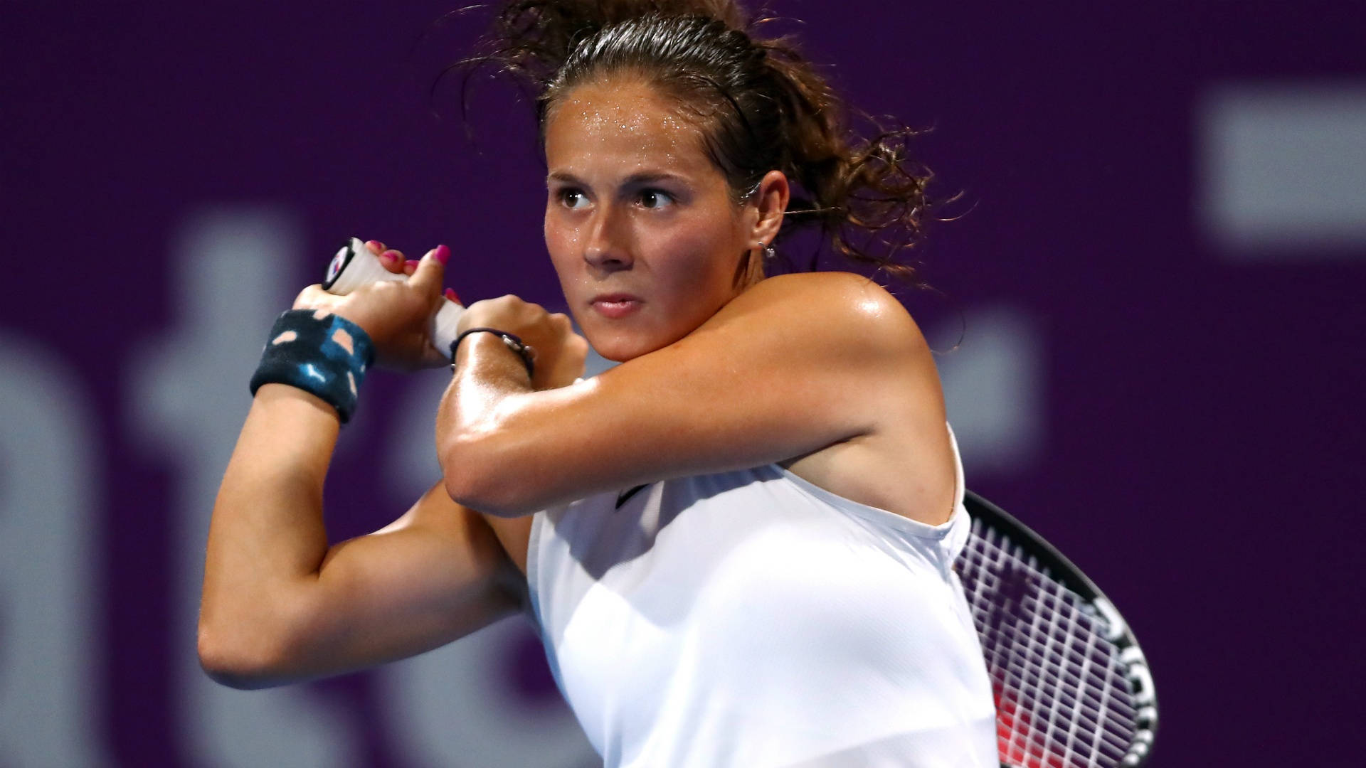 Daria Kasatkina Showing Off Her Exceptional Tennis Skills Background