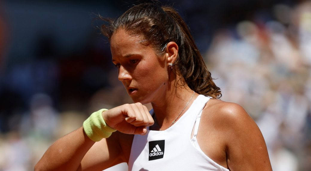 Daria Kasatkina Wiping Her Chin